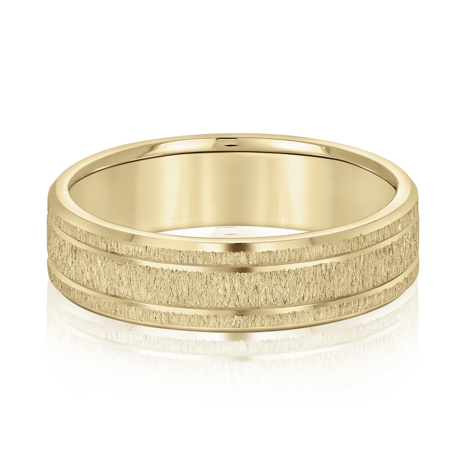 Men's Classic Carved Design Band with Double Lines-VIRABYANI